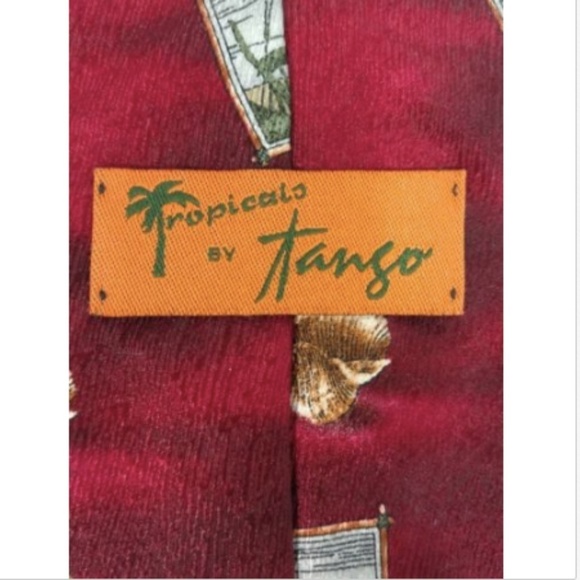 Beach Theme Silk Tie Necktie Palm Trees Tropical Vacation Beach - Picture 3 of 4